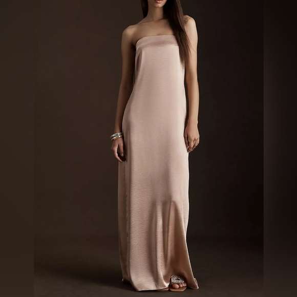 Sachin & Babi Stella Strapless Hammered Back-Slit Satin Gown - Picture 3 of 10